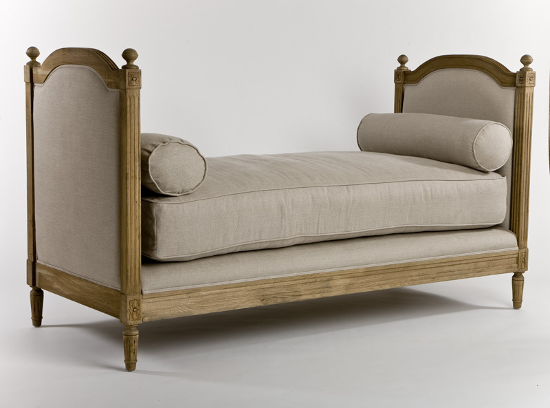 French Linen and Oak Daybed Sofa Couch From St Simons Beach Rentals ...