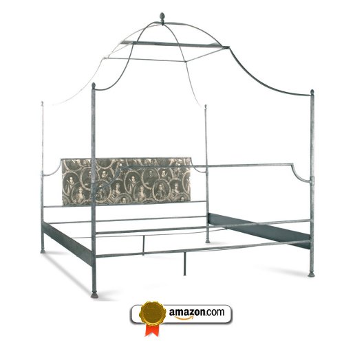 Dalton French Country Rustic Metal Old World Canopy Bed- King