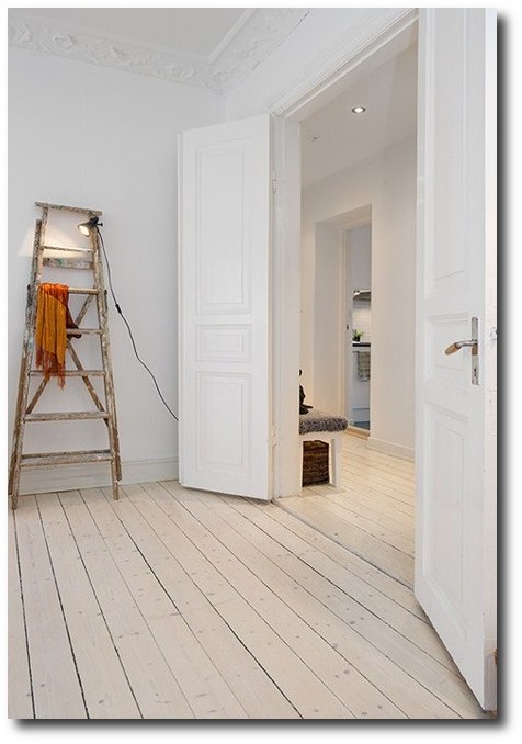 white plywood flooring