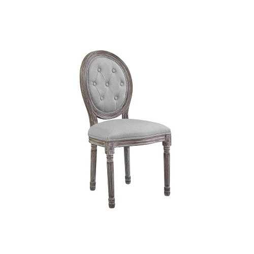 $190 – Swedish Gustavian Gray Rustic Painted Inspired Side Chair