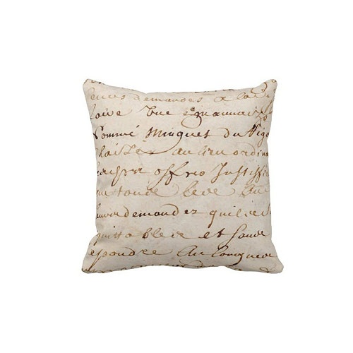 $9 – Script Grunge Parchment Paper Decorative Pillow Case