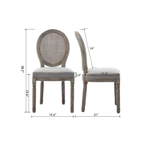 $254 – Set of 2 Louis XV Rattan Back Dining Chairs