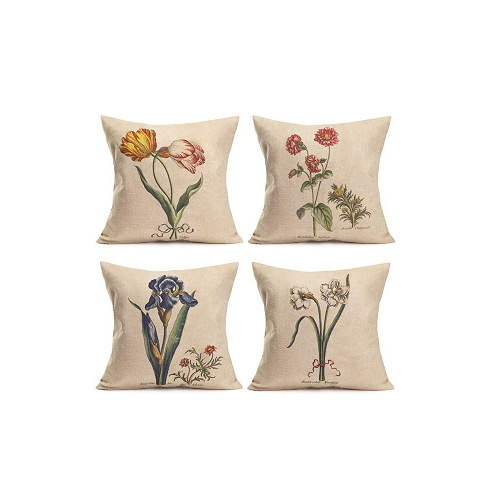 $19 – Set Of 4 Swedish Botanical Printed Throw Pillows