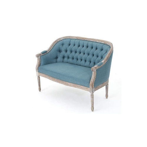 $530 – Faye Classical Tufted Loveseat In Blue