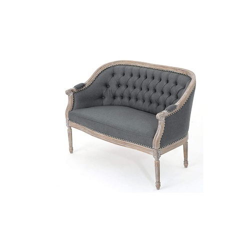 $607 – Tufted Upholstered Loveseat In Dark Gray
