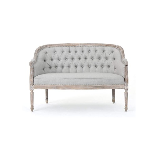 $707 – Tufted Light Gray Antique Looking Loveseat