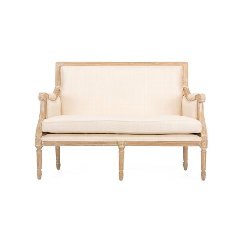$500 – Wood Louis XVI Loveseat Sofa